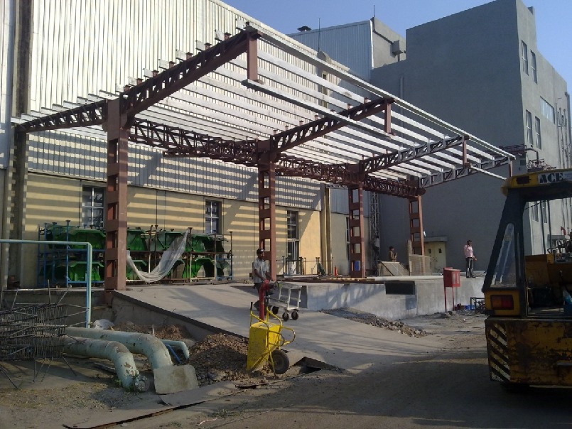 Construction team at work