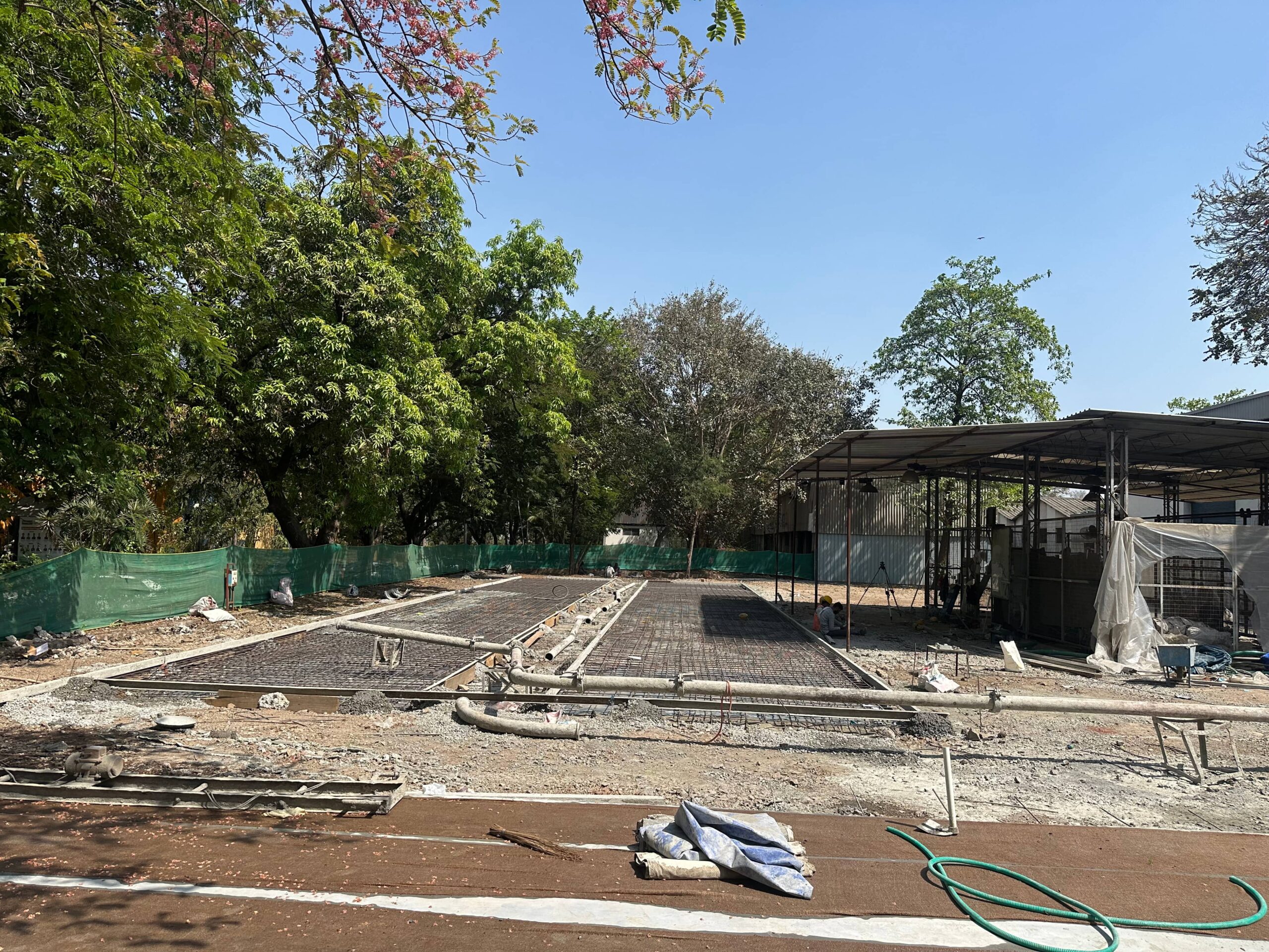 Machine foundation construction